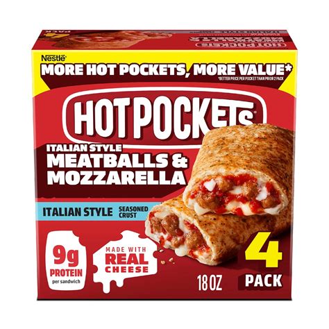 Amazon Hot Pockets Meatballs And Mozzarella Hot Pockets Frozen Sandwiches Frozen Snacks