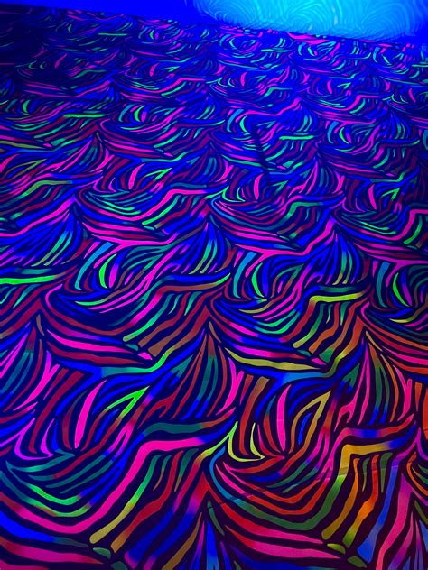UV Rainbow Zebra Print Material Stretchy Spandex Trippy - Etsy