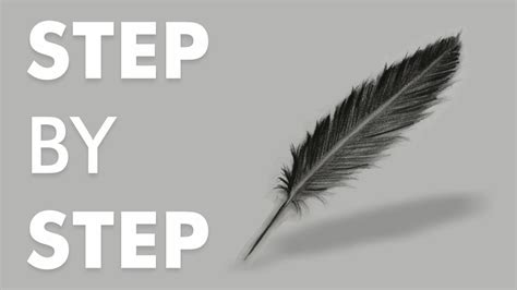 How To Draw A Realistic Feather Step By Step Easy To Follow Youtube