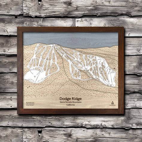 Dodge Ridge, CA Ski Trail Map Art | Gift for Skiers & Snowboarders