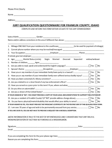 Fillable Online Summons To Appear To Complete Juror Qualification Form Fax Email Print