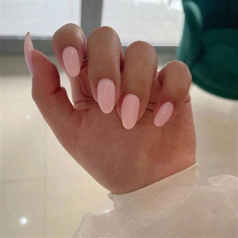 Uñas postizas a presión color rosa nude ovaladas cortas uñas postizas