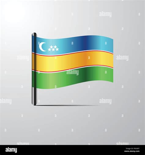 Karakalpakstan Waving Shiny Flag Design Vector Stock Vector Image Art