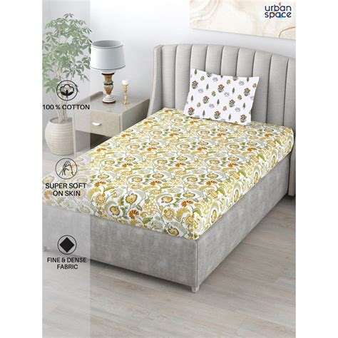 Buy Urban Space Serene 220 Tc Cotton Bedsheets For Single Bed Creeper