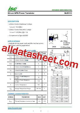 MJD31C Datasheet PDF Inchange Semiconductor Company Limited