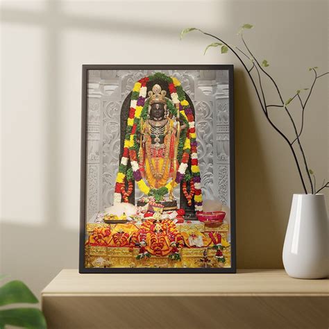 Ramlala Idol At Ayodhya Ram Mandir Photo Frame - Vignette Store