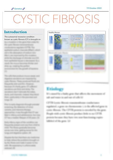 SOLUTION Cystic Fibrosis 2 Studypool