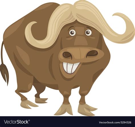 African buffalo cartoon Royalty Free Vector Image