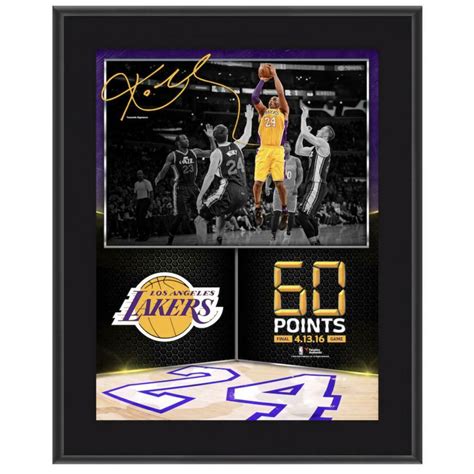 Kobe Bryant Lakers 60 Point Finale Custom Framed Display Pristine