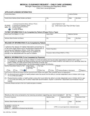 Fillable Online Form Bcal Afc Medical Clearance Request