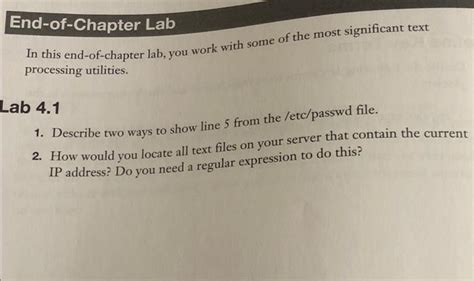 Solved End Of Chapter Lab In This End Of Chapter Lab You Chegg