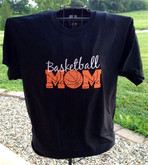 Basketball Mom T-Shirt Bling Sparkle Basketball Applique