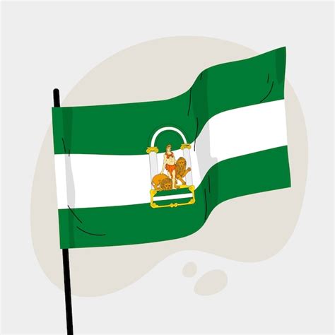 Ilustración de la bandera de Andalucía dibujada a mano Vector Gratis