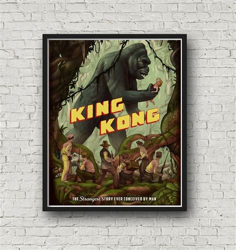 King Kong Movie Poster Print, Vintage Movie Poster, King Kong Wall Art ...