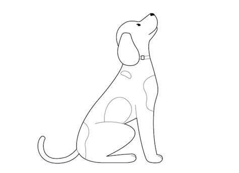 Premium Vector Spotted Dog Black And White Outline Vector Illustration