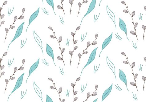 Willow Buds Seamless Pattern Pussy Willow Vector Illustration For Background Cover Book