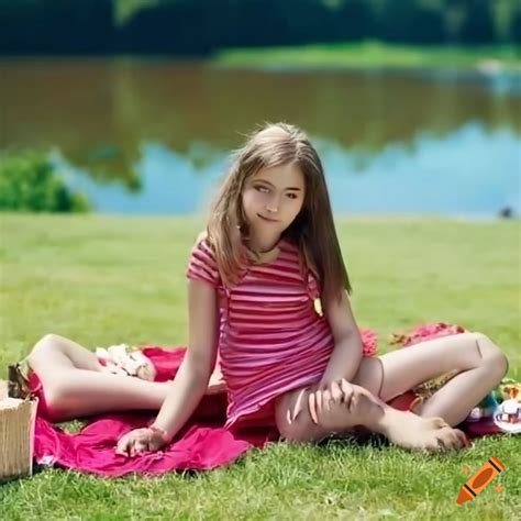 Girls Having A Picnic By The Lake In Leotards On Craiyon