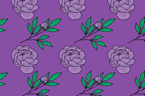 Purple Peony Flower Pattern Graphic By Nurdesign99 · Creative Fabrica