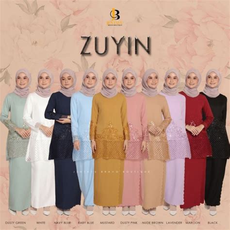 KURUNG LACE ZUYIN JBE White Baby Blue Dusty Blue Maroon Nude Shopee Malaysia