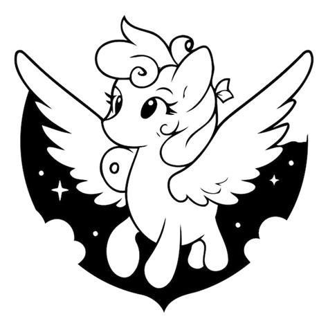 Lindo Unicornio De Dibujos Animados Con Alas Y Estrellas Ilustraci N