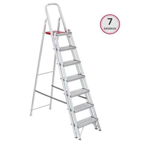Escada De Aluminio Na Leroy Merlin - Escada De Alumínio Dupla 7 Degraus 1,96 Metros - Reisam | Leroy Merlin