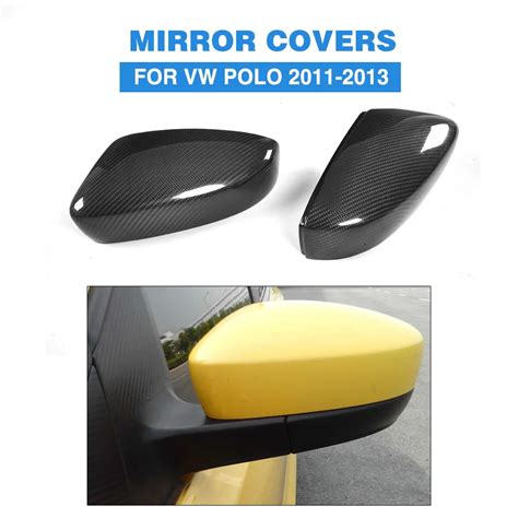 Carbon Fiber Black Full Replacement Side Mirror Covers For Volkswagen