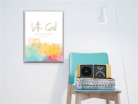 Colorful Gold Bible Verse Wall Art Uplifing Scripture Art Etsy