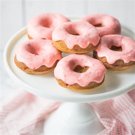 Baked Strawberry Donuts Fresh Sweet Breakfast Treat Baking A Moment