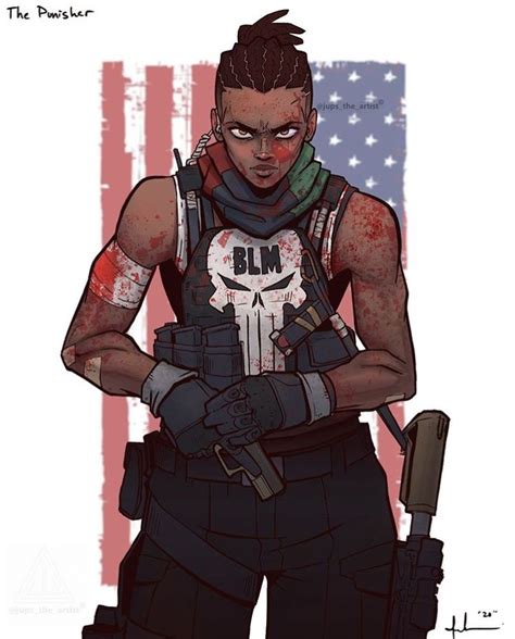 Punisher Redesign Black Anime Guy Black Cartoon Characters Black