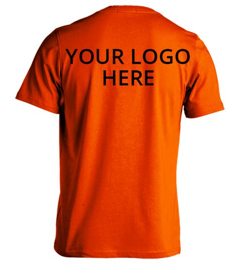 Safety Orange Short Sleeve T-Shirt Printed With Your Company Logo - Safety Stickers