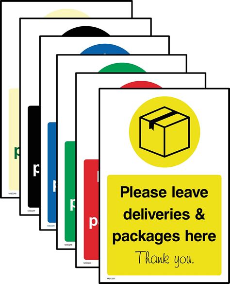 Please Leave Deliveries Here Sign Courier Postman Delivery Driver