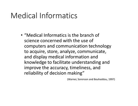 Introduction To Health Informatics Ppt