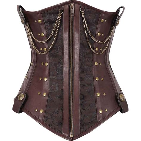 Steampunk Underbust Corset With Chains