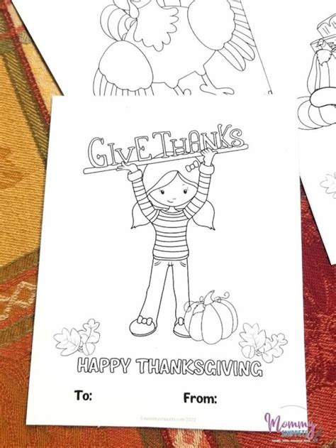 Printable Thanksgiving Cards to Color- Sweet Friendsgiving Cards