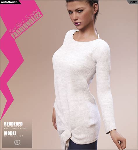 Fashion Blizz Boat Neck Sweater For Genesis 3 Female S Render State