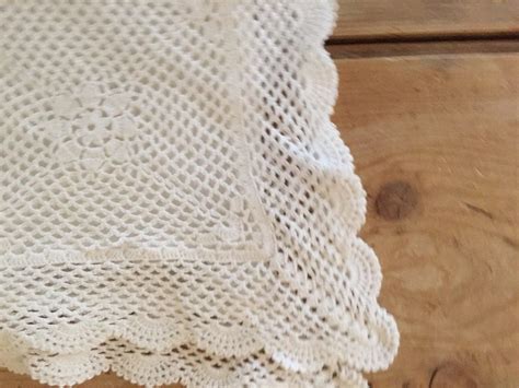 Reserve S. White Crochet Pillow Shams, Pair Vintage White Standard Shams, White Cottage Chic ...