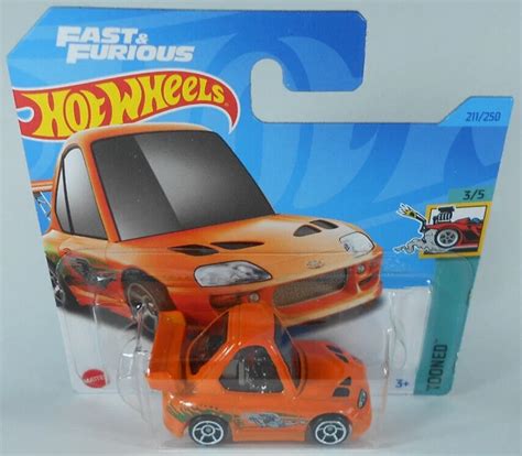 HOT WHEELS FAST Furious Tooned Toyota Supra Orange On Short Card EUR