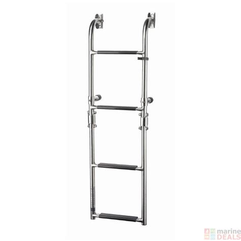 Buy V-Quipment 4-Step Folding Boarding Ladder Transom Mount with Black ...