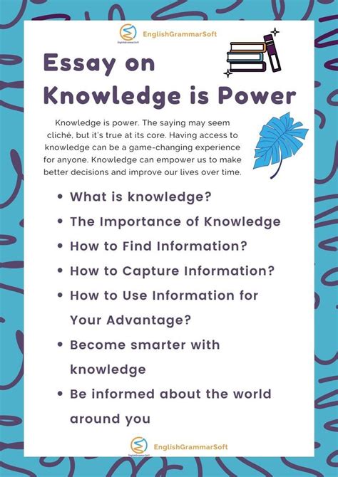 Essay On Knowledge Is Power Simple Essay Essay English Writing Skills