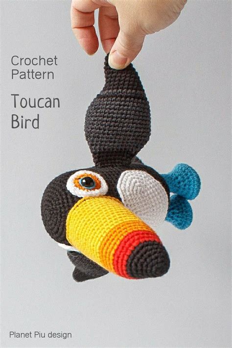 Crochet Toucan Bird Pattern Amigurumi Bird Pdf Tutorial Digital