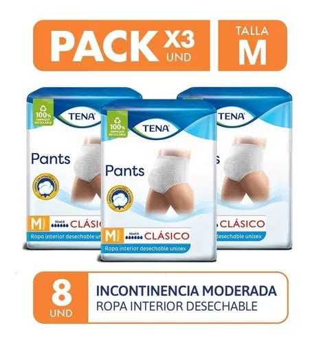 Ropa Interior Adultos Tena Pants Cl Sico Talla M Un Pack X Env O Gratis