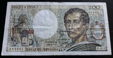 BILLET DE BANQUE FRANCE 200 FRANC MONTESQUIEU 1983 EUR 8 25 PicClick FR