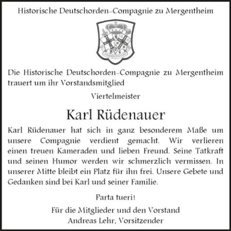 Traueranzeigen Von Karl R Denauer Trauerportal Ihrer Tageszeitung