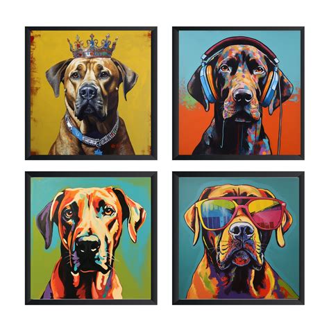 Rhodesian Art Print, Rhodesian Poster, Rhodesian Wall Art set of 4 ...