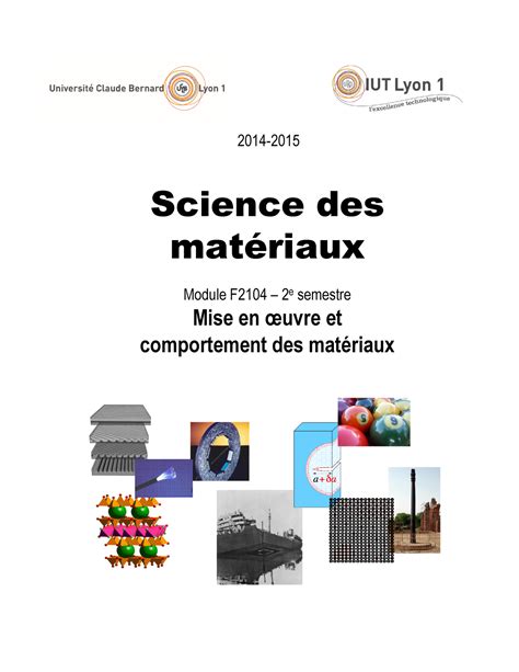 Cours matériaux Science des matériaux Studocu