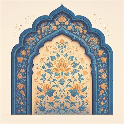 Premium Vector | Detailed patterns on Mughal architecture