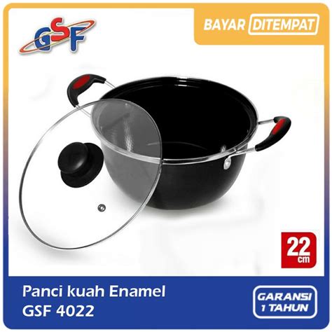 Jual Panci Goreng Kuah Rebus Serbaguna Enamel Cm Dan Tutup Kaca Gsf