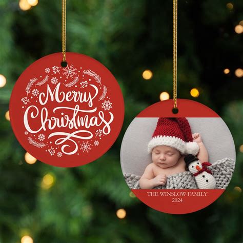 Personalized Merry Christmas Family Photo Christmas Ornament ...