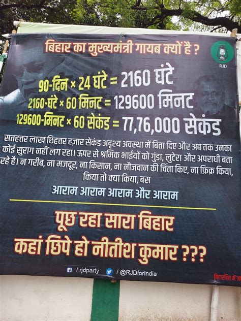 Bihar Poster War Tejashwi Slams Nitish Kumar Puts Posters Across