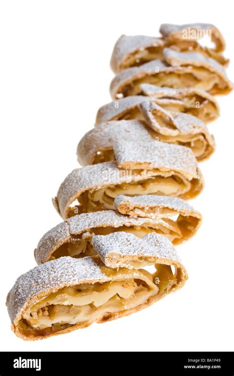 Apple Strudel With Icing Sugar Stock Photo Alamy